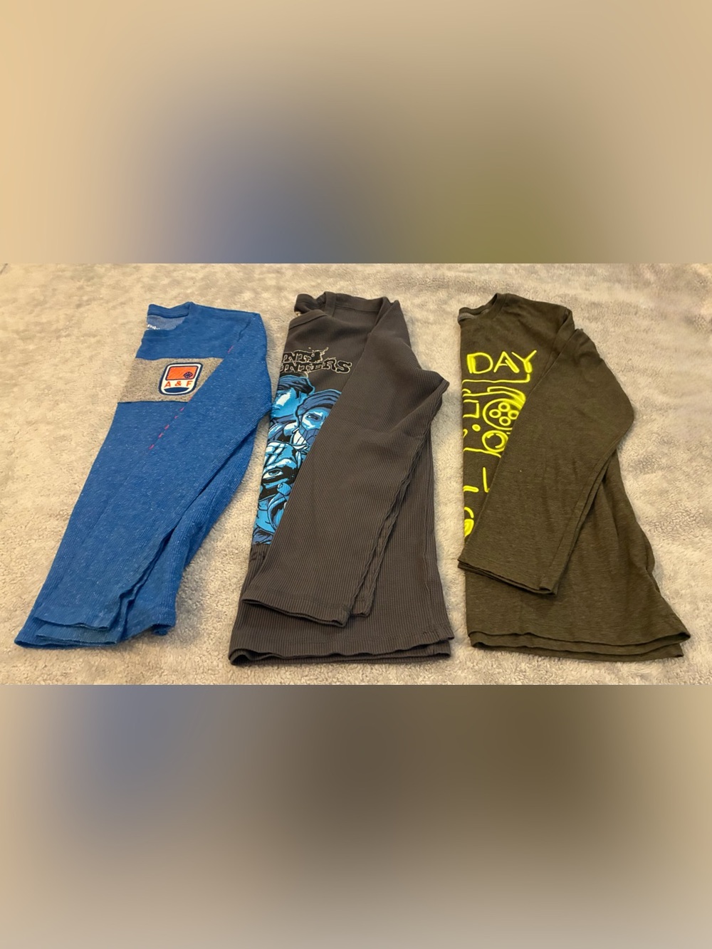 Boys Youth Long Sleeve Shirt Bundle - Blue, Gray, Olive Size 14/16